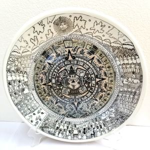 #10050 Mexico Aztec Mayan Clock Decorative Plate